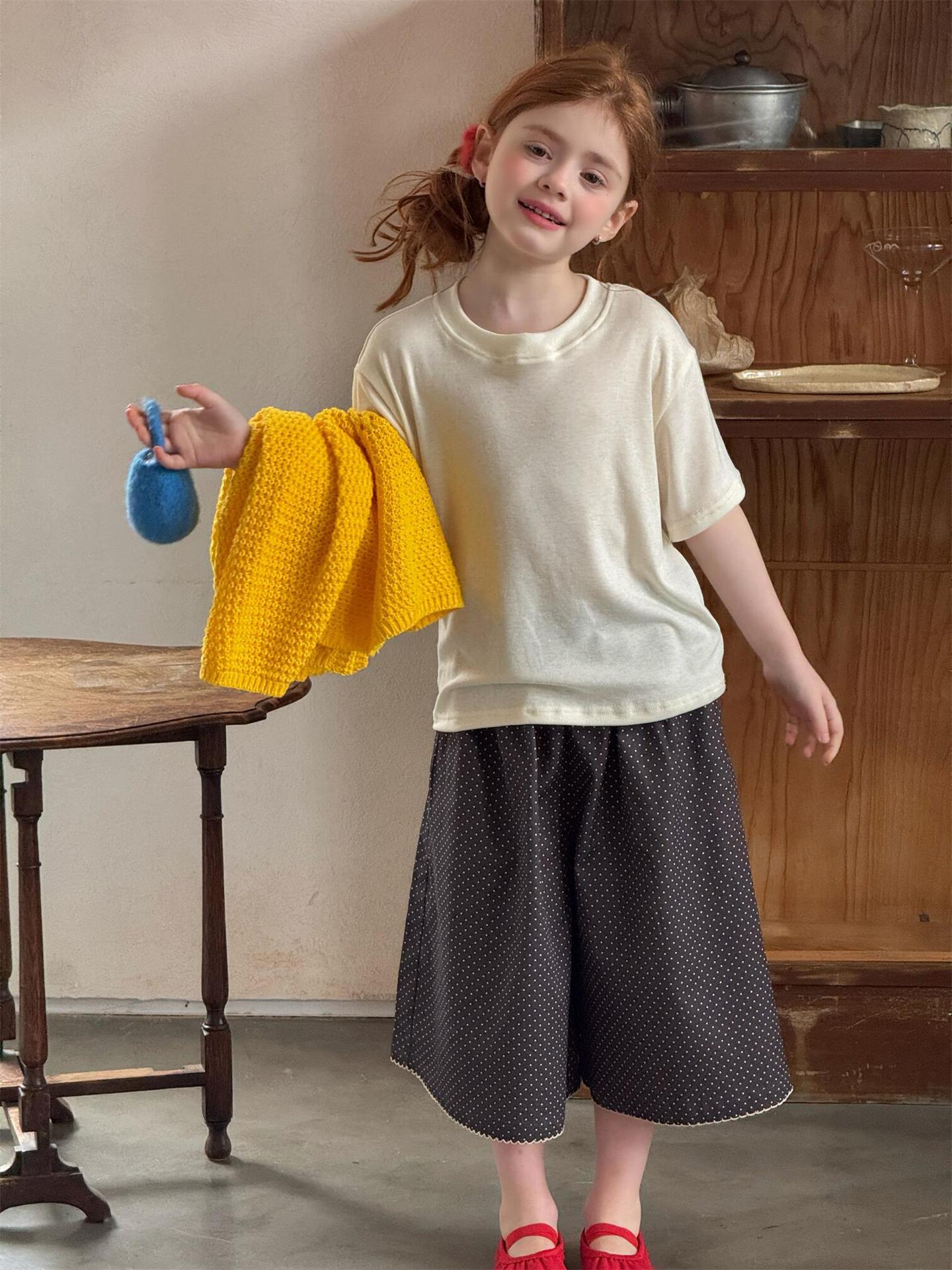 Polka Dot Wide Leg Capri Pants ドット柄 ワイドパンツ カプリパンツ【mh0012310】 Jianzidan