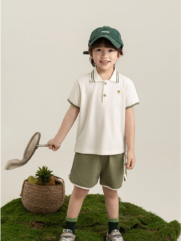 Polo Shirt Shorts Setup 刺繍 ポロシャツ ショートパンツ セットアップ【mh0012740】 YoehYaul 半袖セットアップ