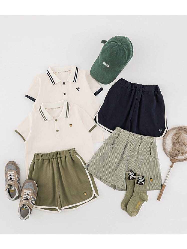 Polo Shirt Shorts Setup 刺繍 ポロシャツ ショートパンツ セットアップ【mh0012740】 YoehYaul 半袖セットアップ