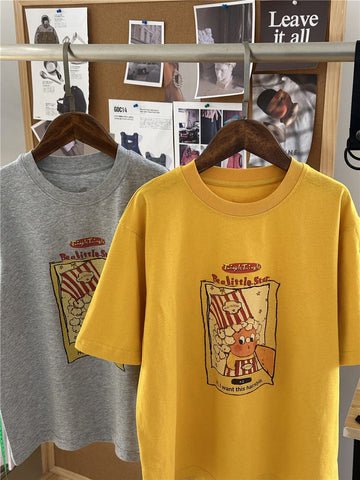 Popcorn Character T-shirt キャラクター 半袖Tシャツ【mh0012948】 snidols 半袖Tシャツ