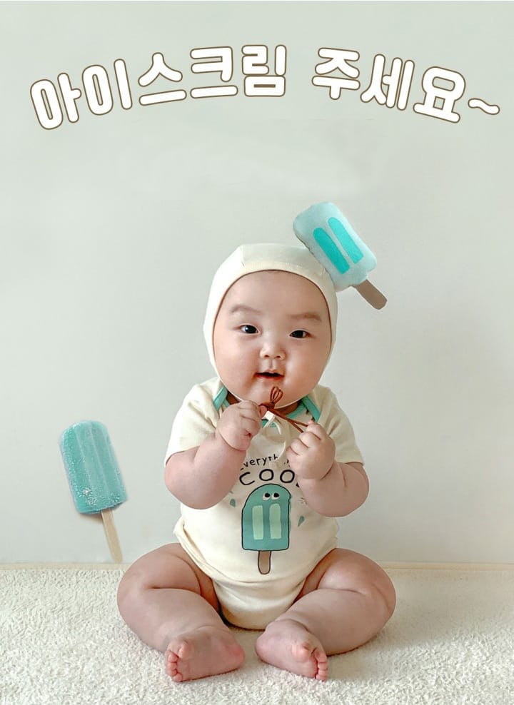Popsicle Printed Bonnet Short Sleeve Romper アイスクリーム 半袖ロンパース【mh0013375】 Green / 66cm TOMMY'S GIFTS