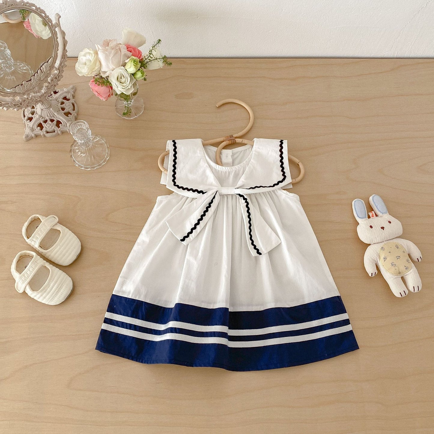 Preppy Bow Navy Princess Dress セーラーカラー リボン 半袖 ワンピース【mh0012714】 angou ノースリーブワンピース