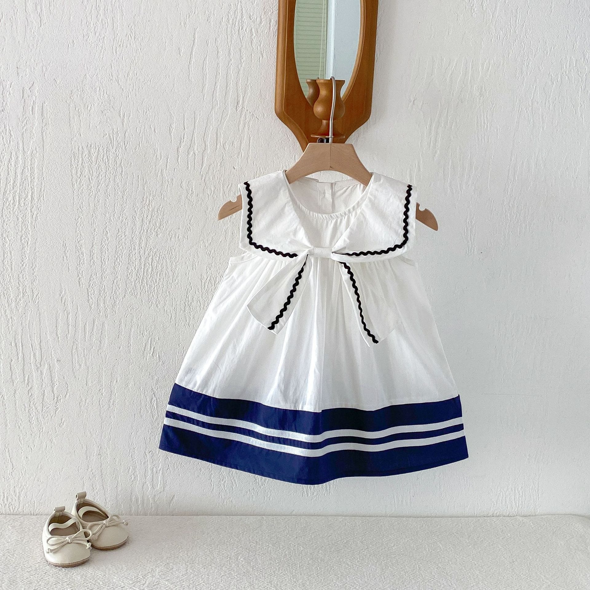 Preppy Bow Navy Princess Dress セーラーカラー リボン 半袖 ワンピース【mh0012714】 angou ノースリーブワンピース