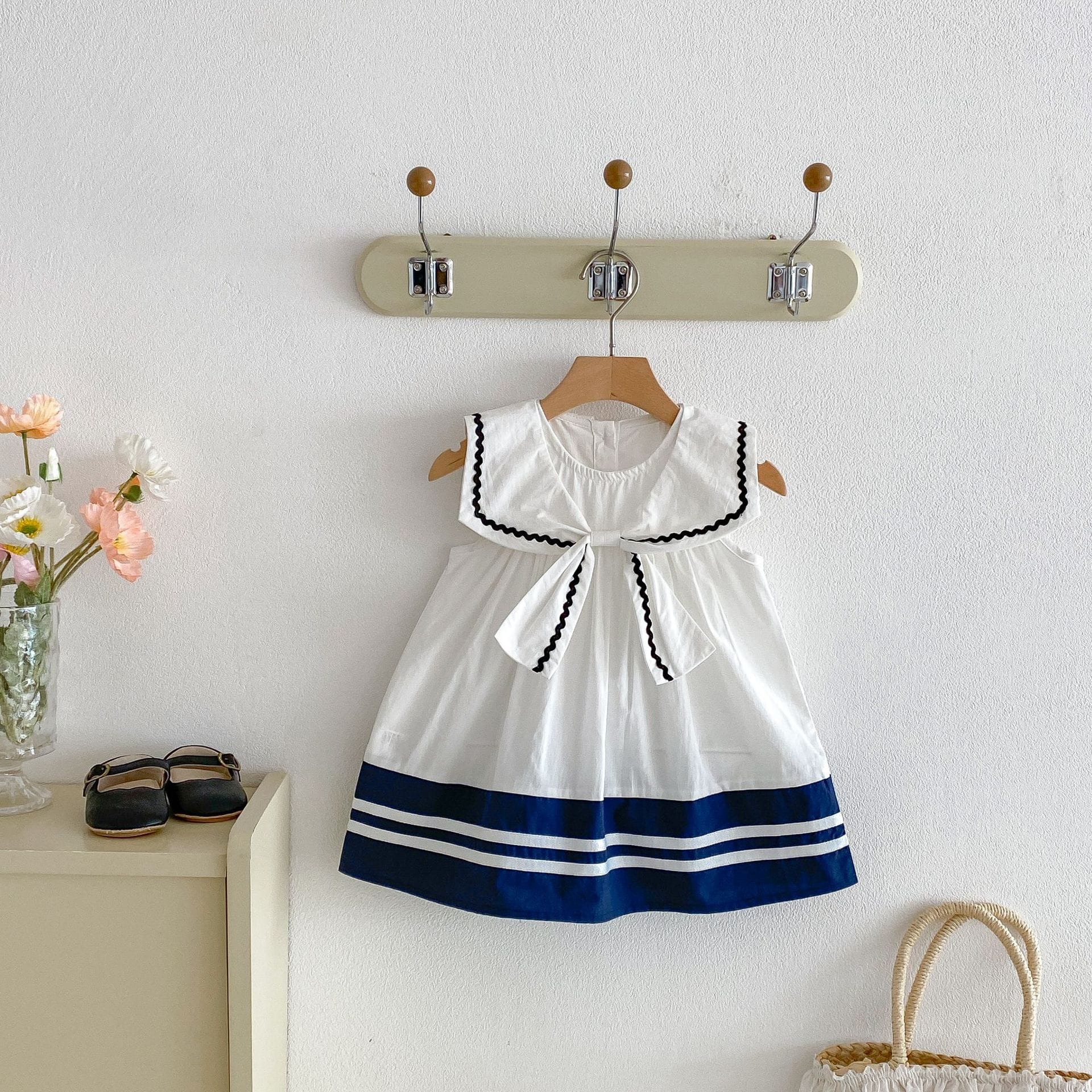 Preppy Bow Navy Princess Dress セーラーカラー リボン 半袖 ワンピース【mh0012714】 angou ノースリーブワンピース
