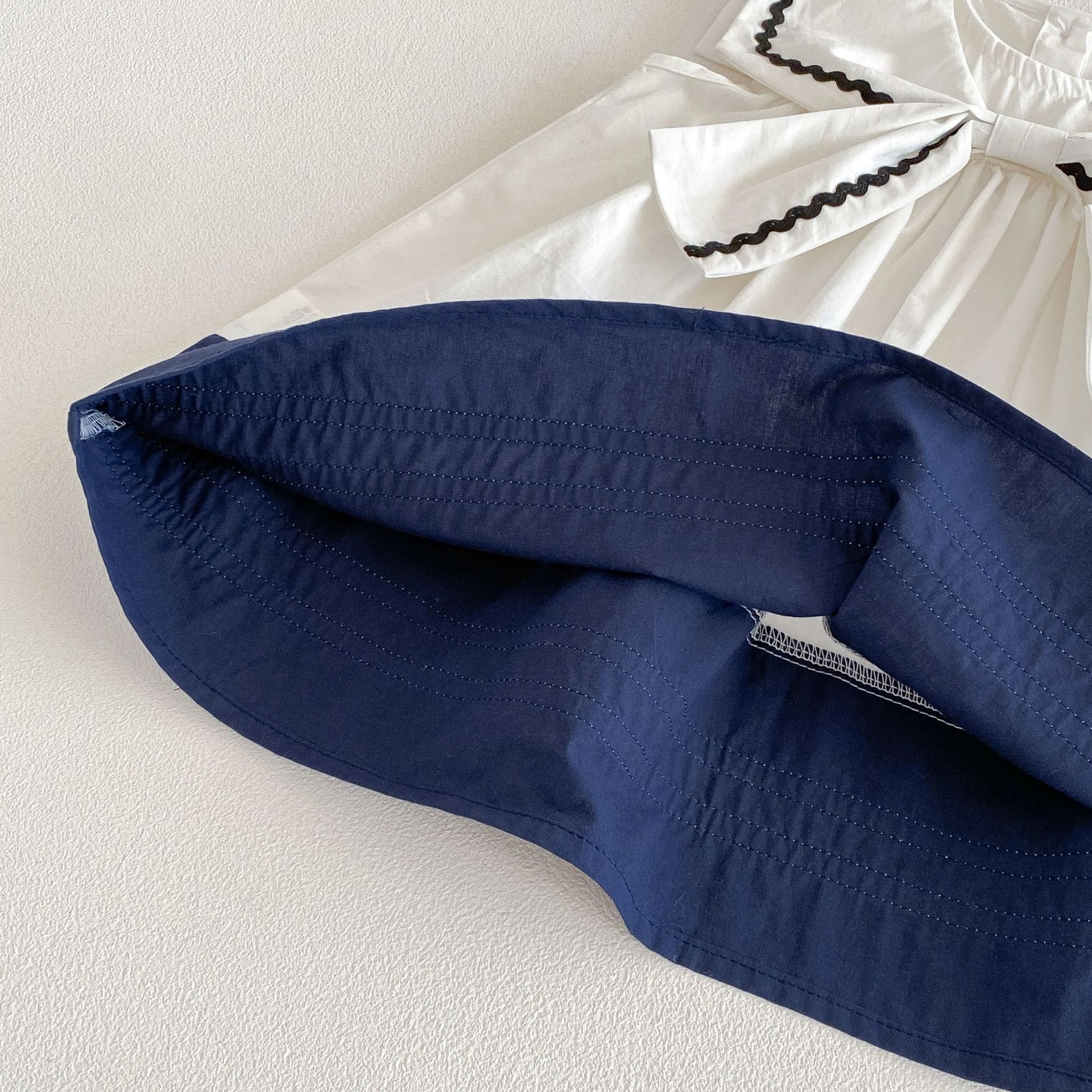 Preppy Bow Navy Princess Dress セーラーカラー リボン 半袖 ワンピース【mh0012714】 angou ノースリーブワンピース