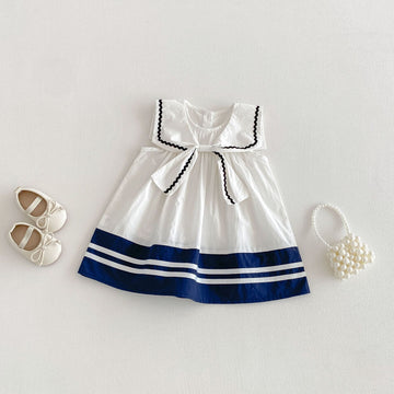 Preppy Bow Navy Princess Dress セーラーカラー リボン 半袖 ワンピース【mh0012714】 angou ノースリーブワンピース