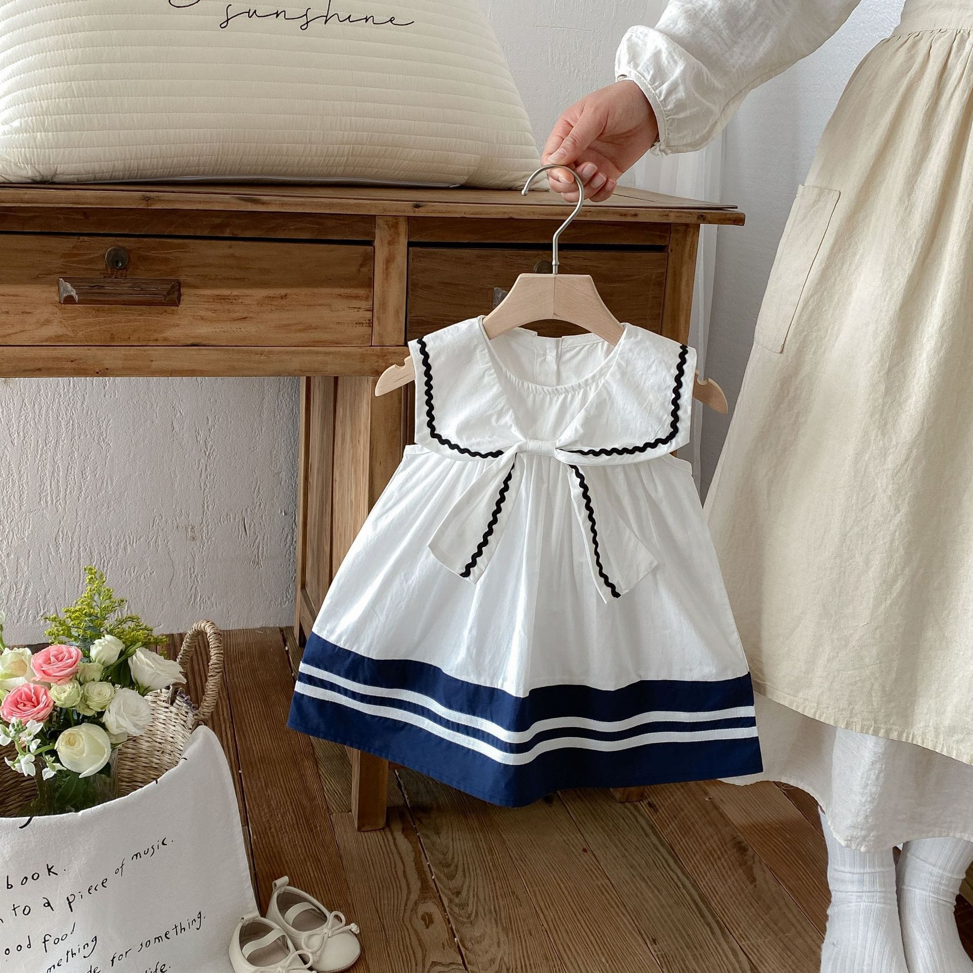 Preppy Bow Navy Princess Dress セーラーカラー リボン 半袖 ワンピース【mh0012714】 angou ノースリーブワンピース
