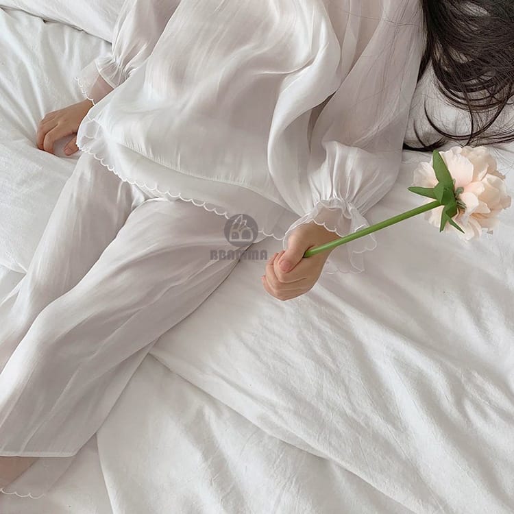 Princess Lace Long Sleeve Pajama Set レース フリル 長袖 ルームウェア【mh0012680】 BBAMMA 長袖パジャマ