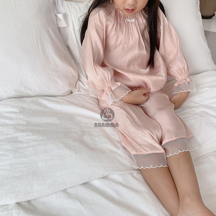Princess Lace Long Sleeve Pajama Set レース フリル 長袖 ルームウェア【mh0012680】 BBAMMA 長袖パジャマ
