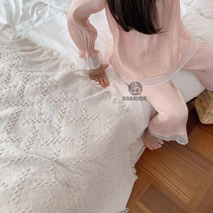 Princess Lace Long Sleeve Pajama Set レース フリル 長袖 ルームウェア【mh0012680】 BBAMMA 長袖パジャマ