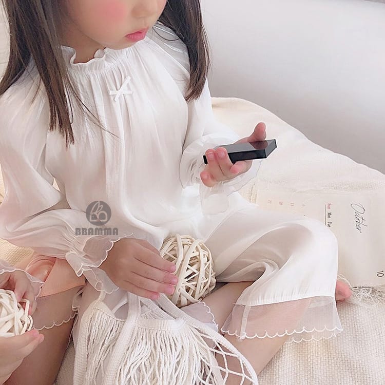 Princess Lace Long Sleeve Pajama Set レース フリル 長袖 ルームウェア【mh0012680】 BBAMMA 長袖パジャマ