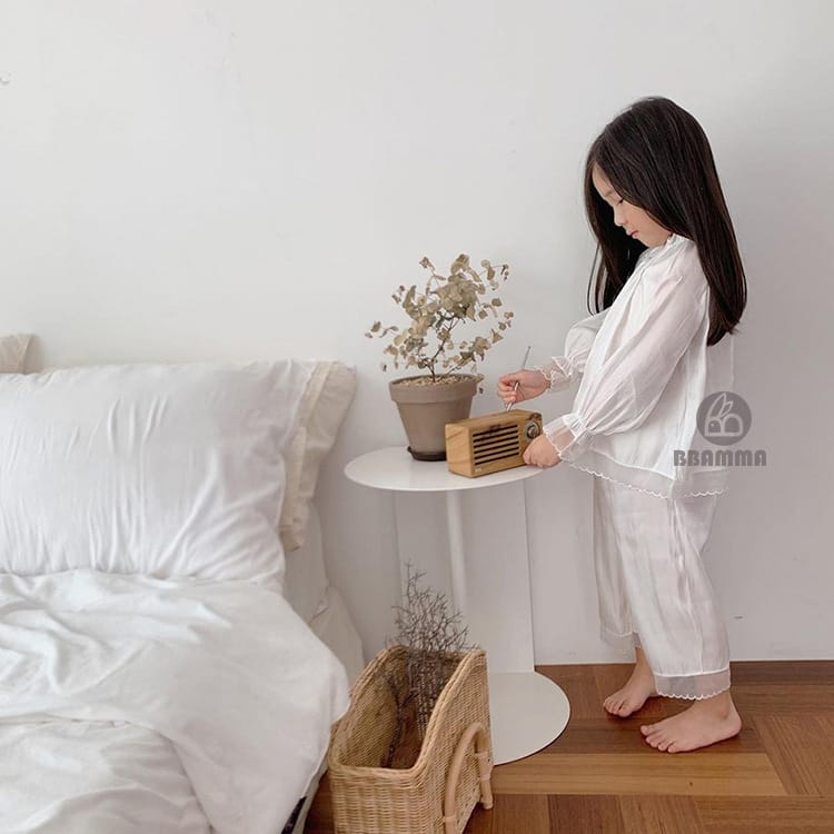 Princess Lace Long Sleeve Pajama Set レース フリル 長袖 ルームウェア【mh0012680】 BBAMMA 長袖パジャマ
