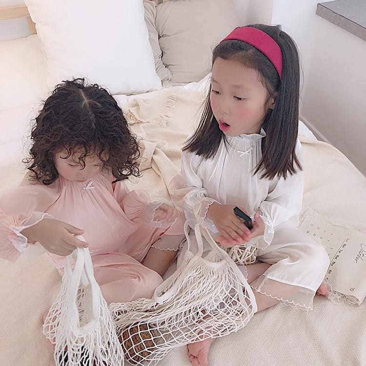 Princess Lace Long Sleeve Pajama Set レース フリル 長袖 ルームウェア【mh0012680】 BBAMMA 長袖パジャマ