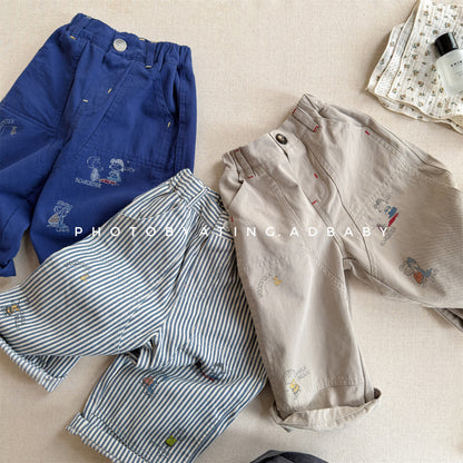 Print Cotton Tapered Pants プリント コットン テーパードパンツ【mh0012457】 ADbaby ロングパンツ・スウェットパンツ