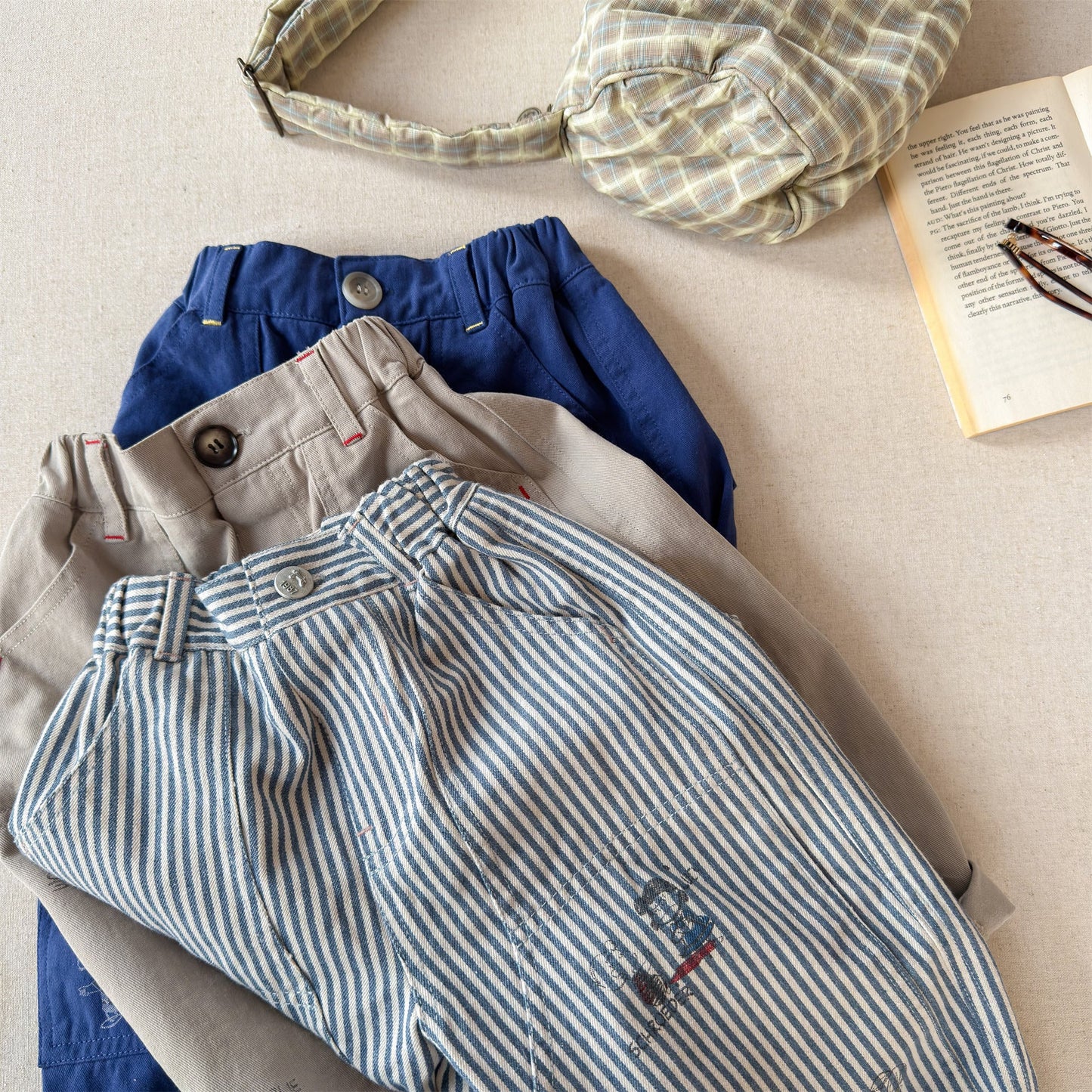 Print Cotton Tapered Pants プリント コットン テーパードパンツ【mh0012457】 ADbaby ロングパンツ・スウェットパンツ