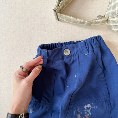 Print Cotton Tapered Pants プリント コットン テーパードパンツ【mh0012457】 ADbaby ロングパンツ・スウェットパンツ