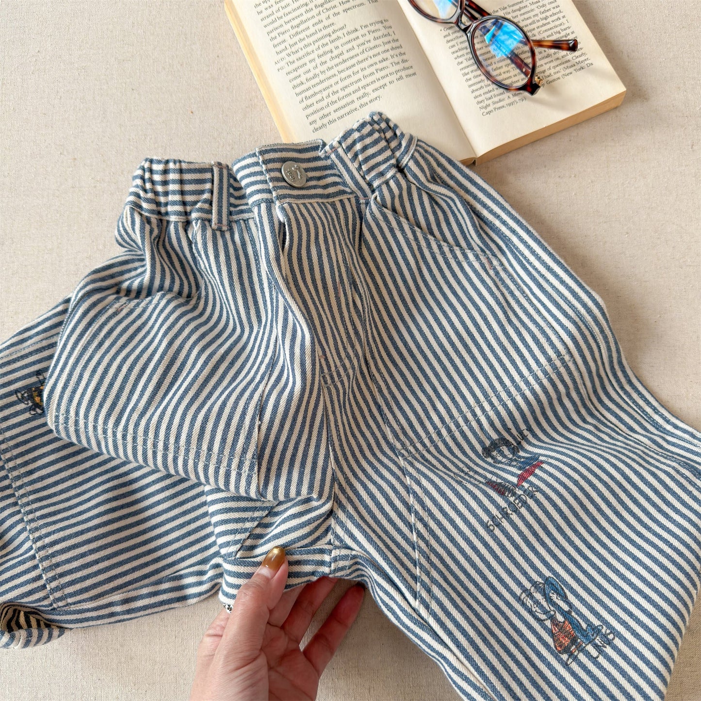 Print Cotton Tapered Pants プリント コットン テーパードパンツ【mh0012457】 ADbaby ロングパンツ・スウェットパンツ