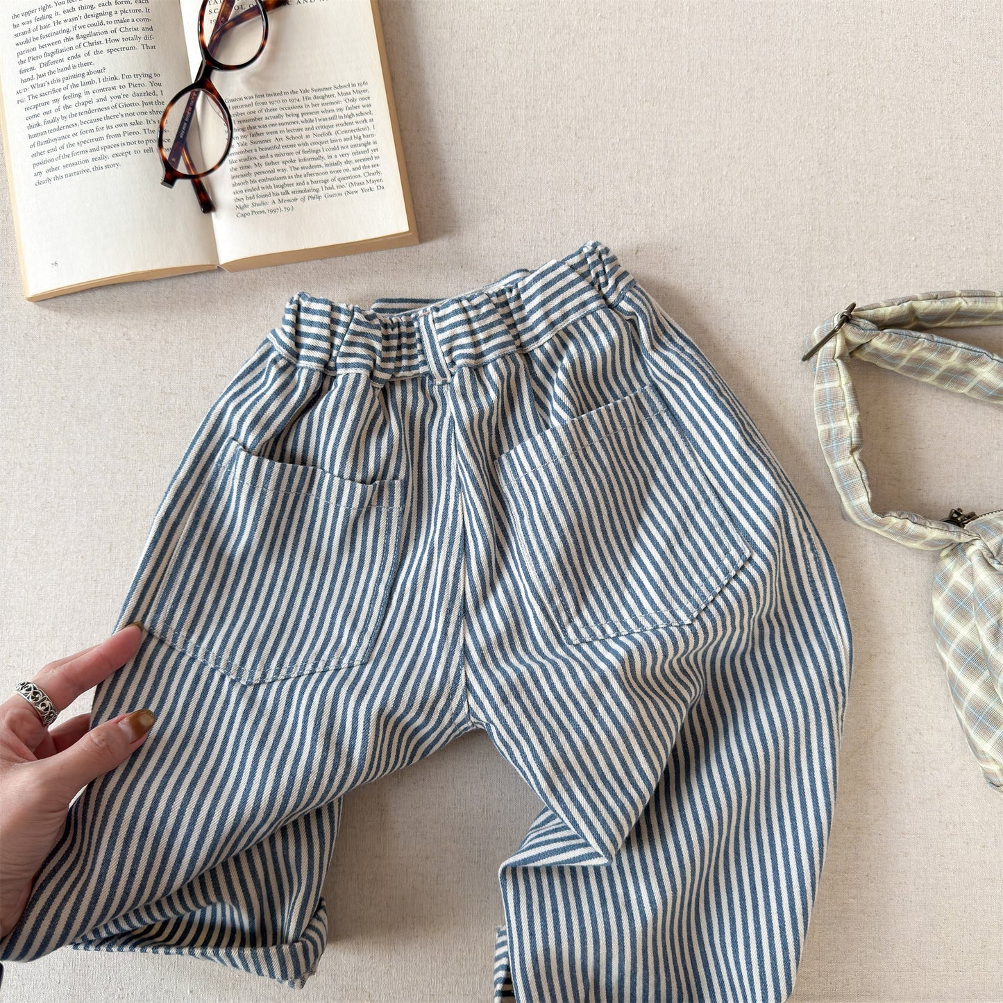 Print Cotton Tapered Pants プリント コットン テーパードパンツ【mh0012457】 ADbaby ロングパンツ・スウェットパンツ