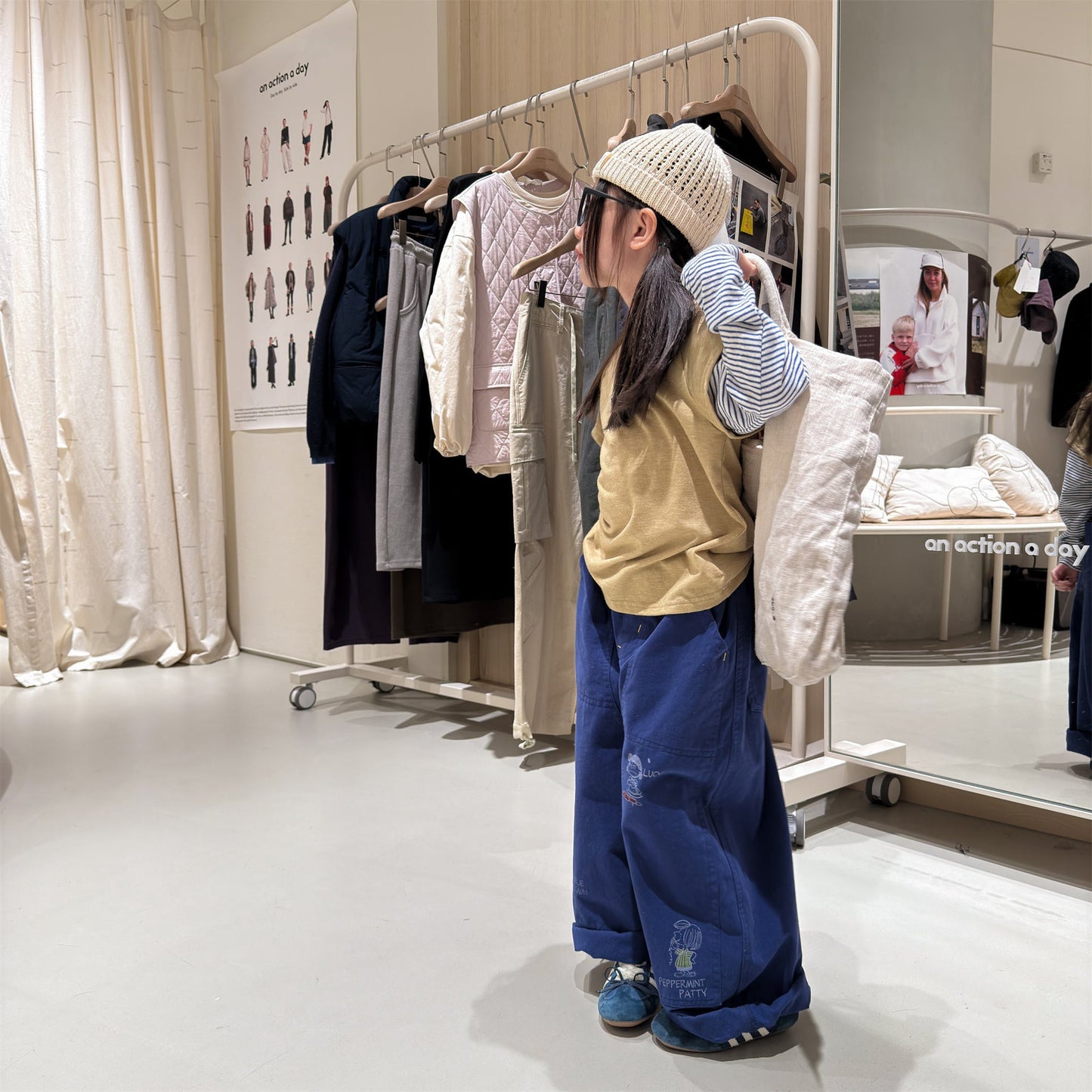 Print Cotton Tapered Pants プリント コットン テーパードパンツ【mh0012457】 ADbaby ロングパンツ・スウェットパンツ