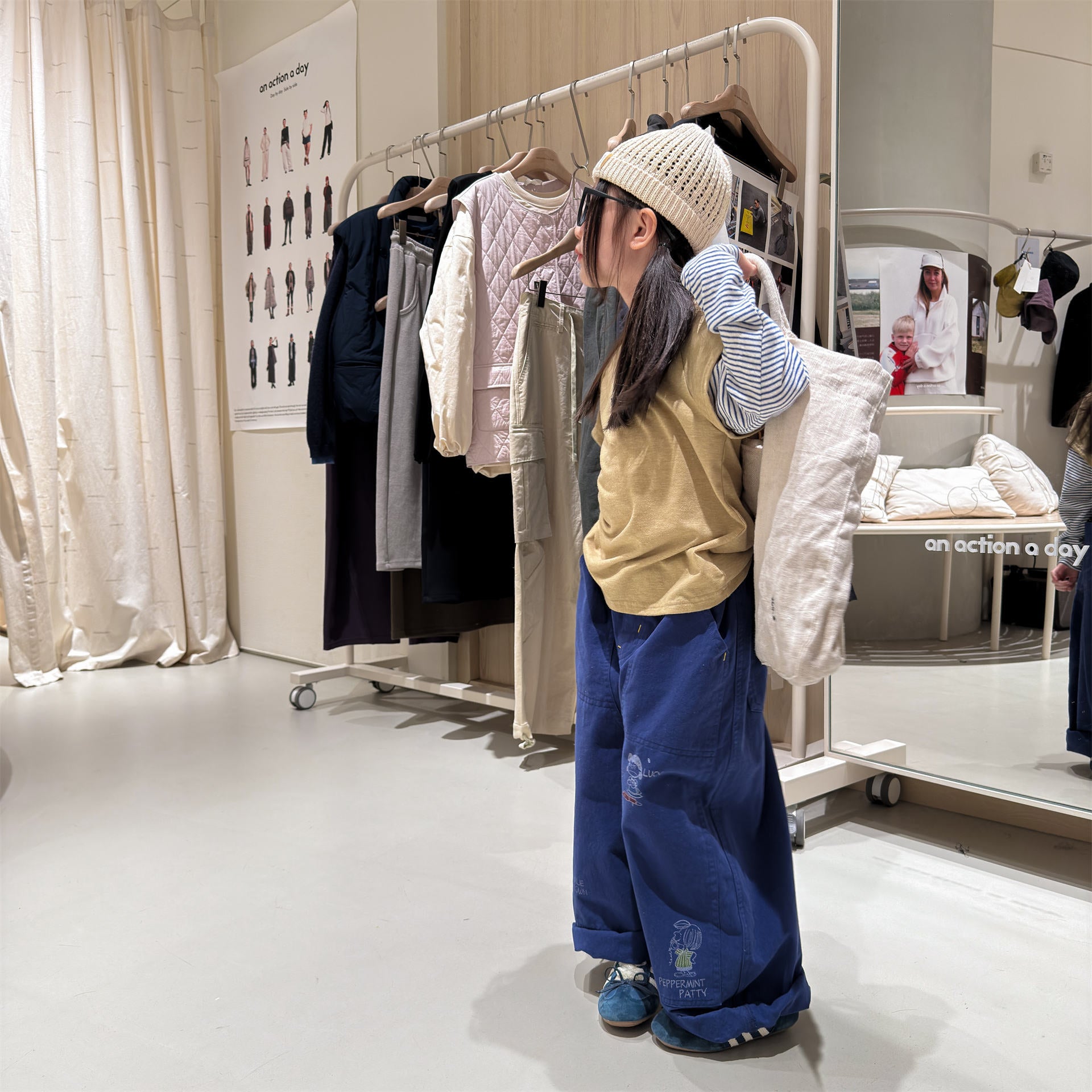 Print Cotton Tapered Pants プリント コットン テーパードパンツ【mh0012457】 ADbaby ロングパンツ・スウェットパンツ