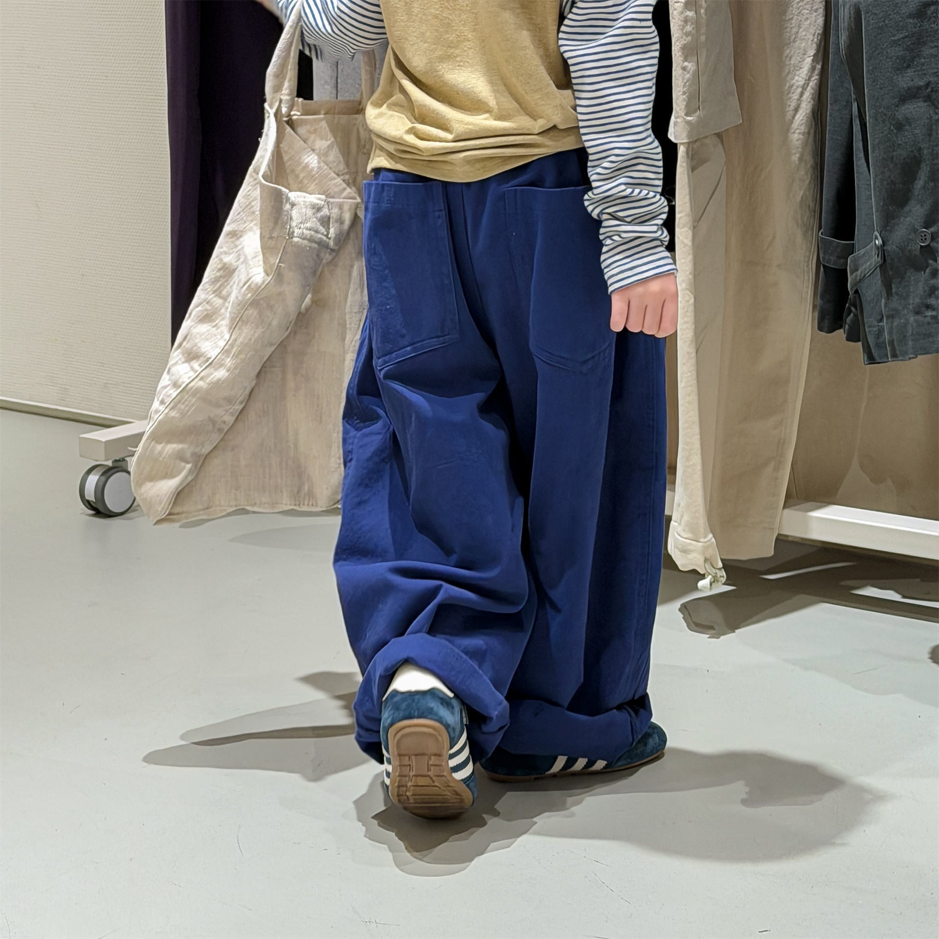 Print Cotton Tapered Pants プリント コットン テーパードパンツ【mh0012457】 ADbaby ロングパンツ・スウェットパンツ