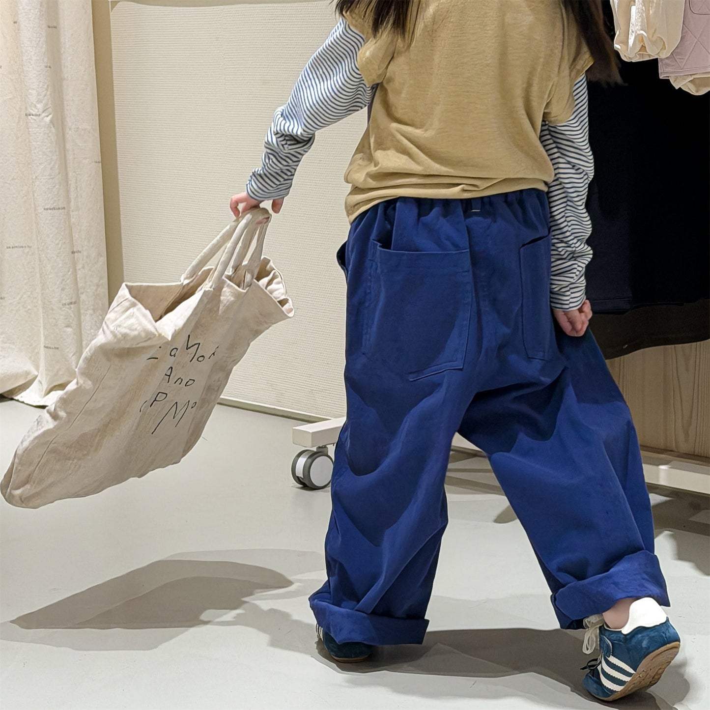 Print Cotton Tapered Pants プリント コットン テーパードパンツ【mh0012457】 ADbaby ロングパンツ・スウェットパンツ