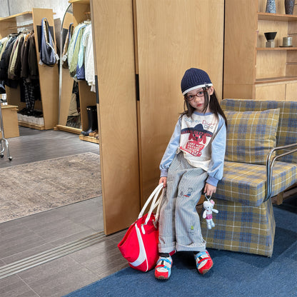 Print Cotton Tapered Pants プリント コットン テーパードパンツ【mh0012457】 ADbaby ロングパンツ・スウェットパンツ