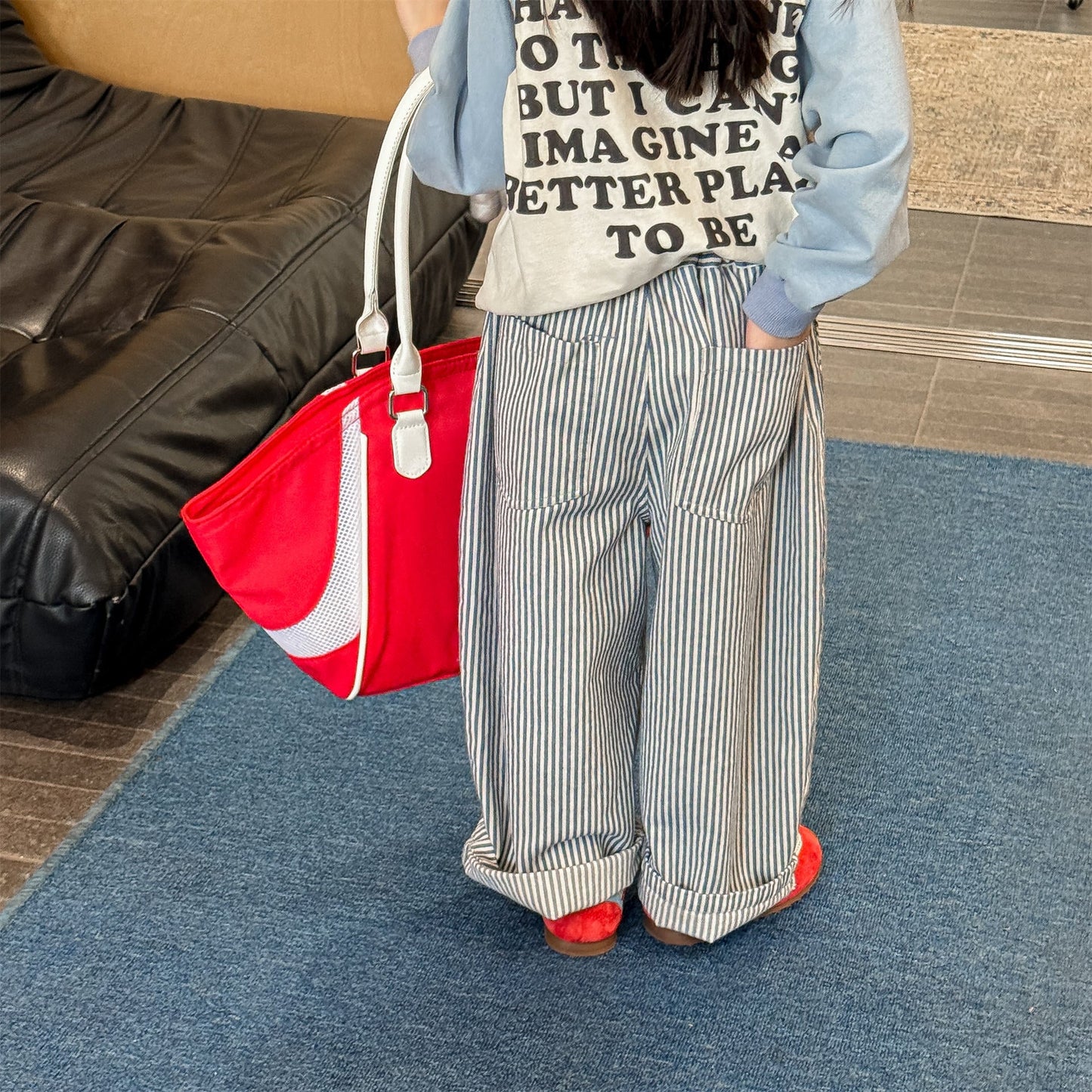 Print Cotton Tapered Pants プリント コットン テーパードパンツ【mh0012457】 ADbaby ロングパンツ・スウェットパンツ