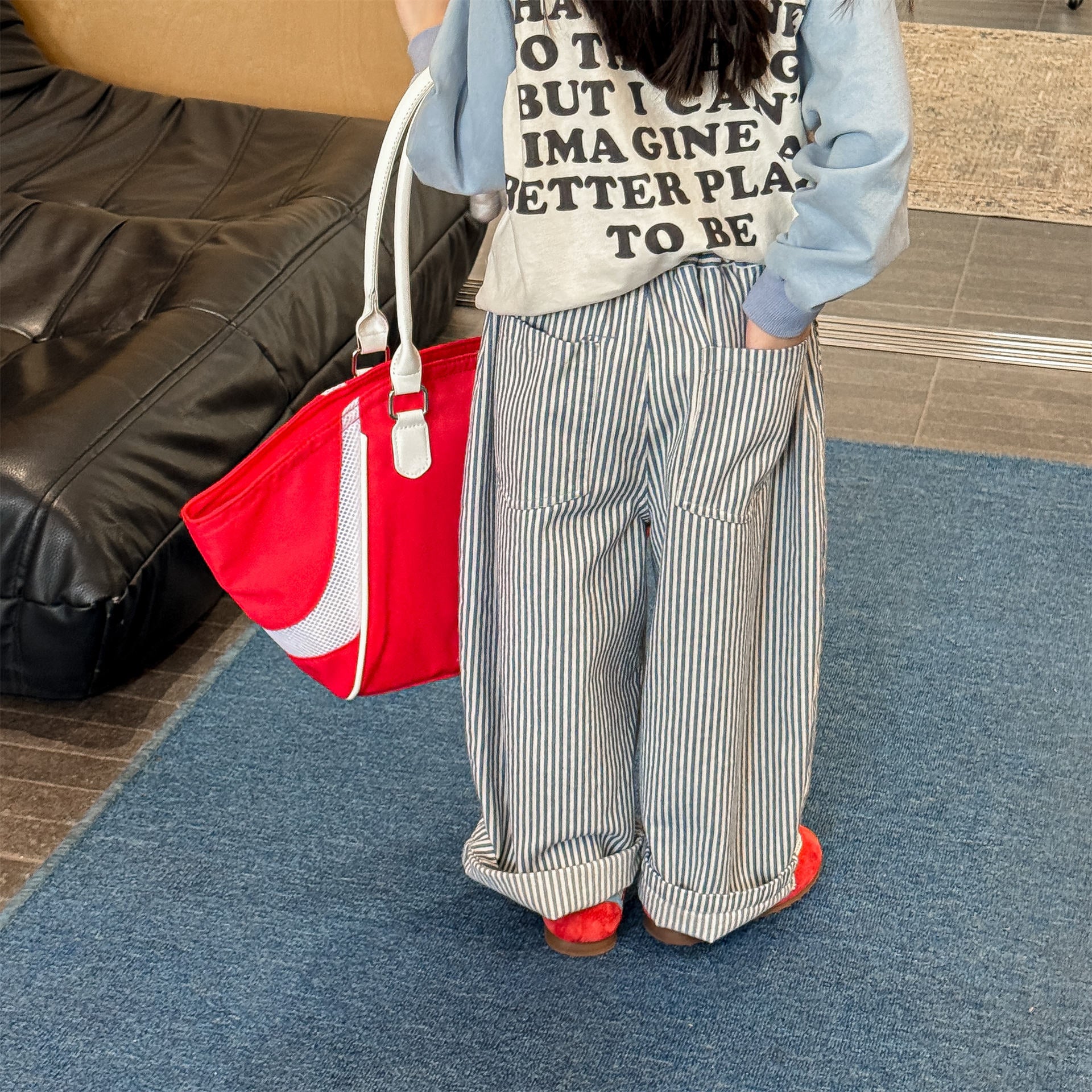 Print Cotton Tapered Pants プリント コットン テーパードパンツ【mh0012457】 ADbaby ロングパンツ・スウェットパンツ