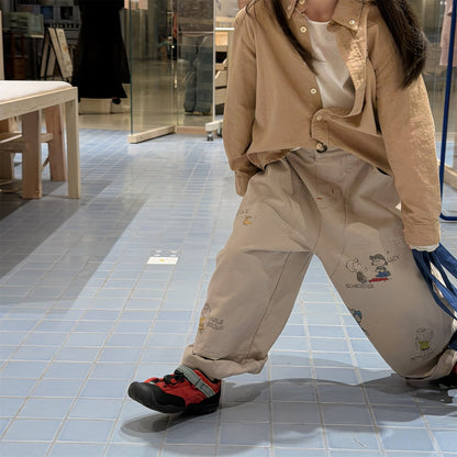 Print Cotton Tapered Pants プリント コットン テーパードパンツ【mh0012457】 ADbaby ロングパンツ・スウェットパンツ