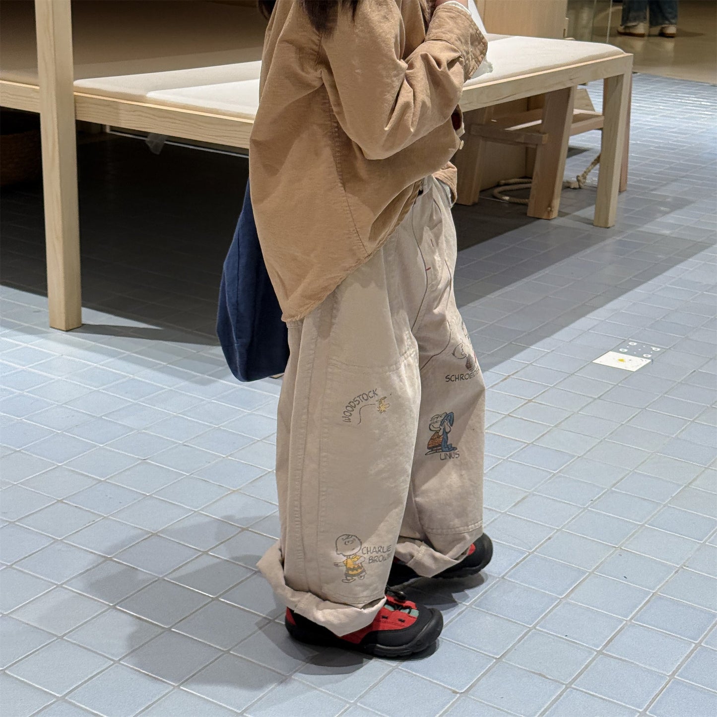 Print Cotton Tapered Pants プリント コットン テーパードパンツ【mh0012457】 ADbaby ロングパンツ・スウェットパンツ