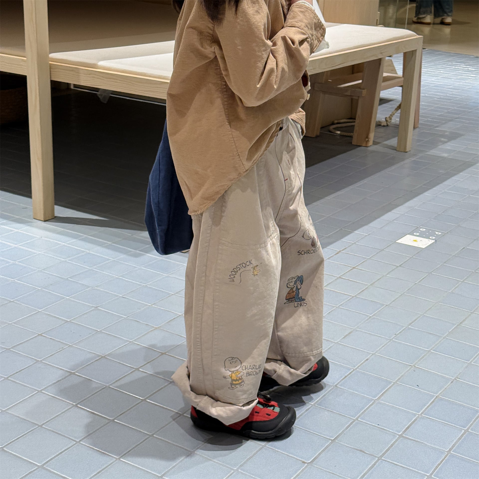 Print Cotton Tapered Pants プリント コットン テーパードパンツ【mh0012457】 ADbaby ロングパンツ・スウェットパンツ