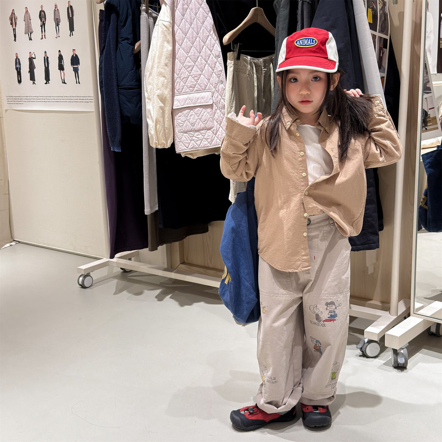 Print Cotton Tapered Pants プリント コットン テーパードパンツ【mh0012457】 ADbaby ロングパンツ・スウェットパンツ