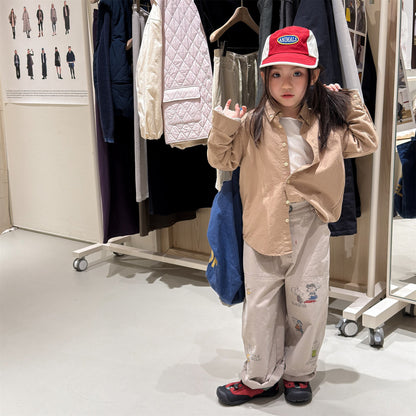 Print Cotton Tapered Pants プリント コットン テーパードパンツ【mh0012457】 ADbaby ロングパンツ・スウェットパンツ