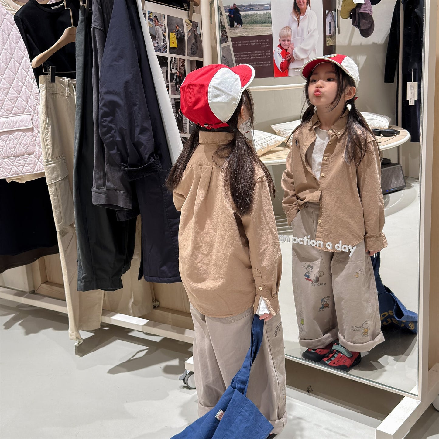 Print Cotton Tapered Pants プリント コットン テーパードパンツ【mh0012457】 ADbaby ロングパンツ・スウェットパンツ