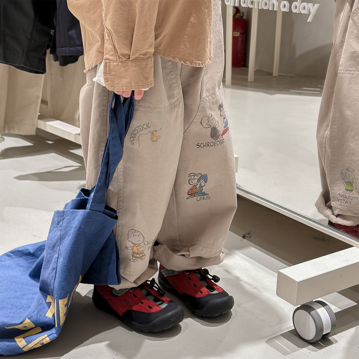 Print Cotton Tapered Pants プリント コットン テーパードパンツ【mh0012457】 ADbaby ロングパンツ・スウェットパンツ