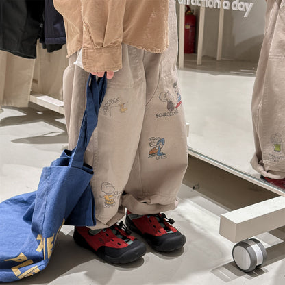 Print Cotton Tapered Pants プリント コットン テーパードパンツ【mh0012457】 ADbaby ロングパンツ・スウェットパンツ