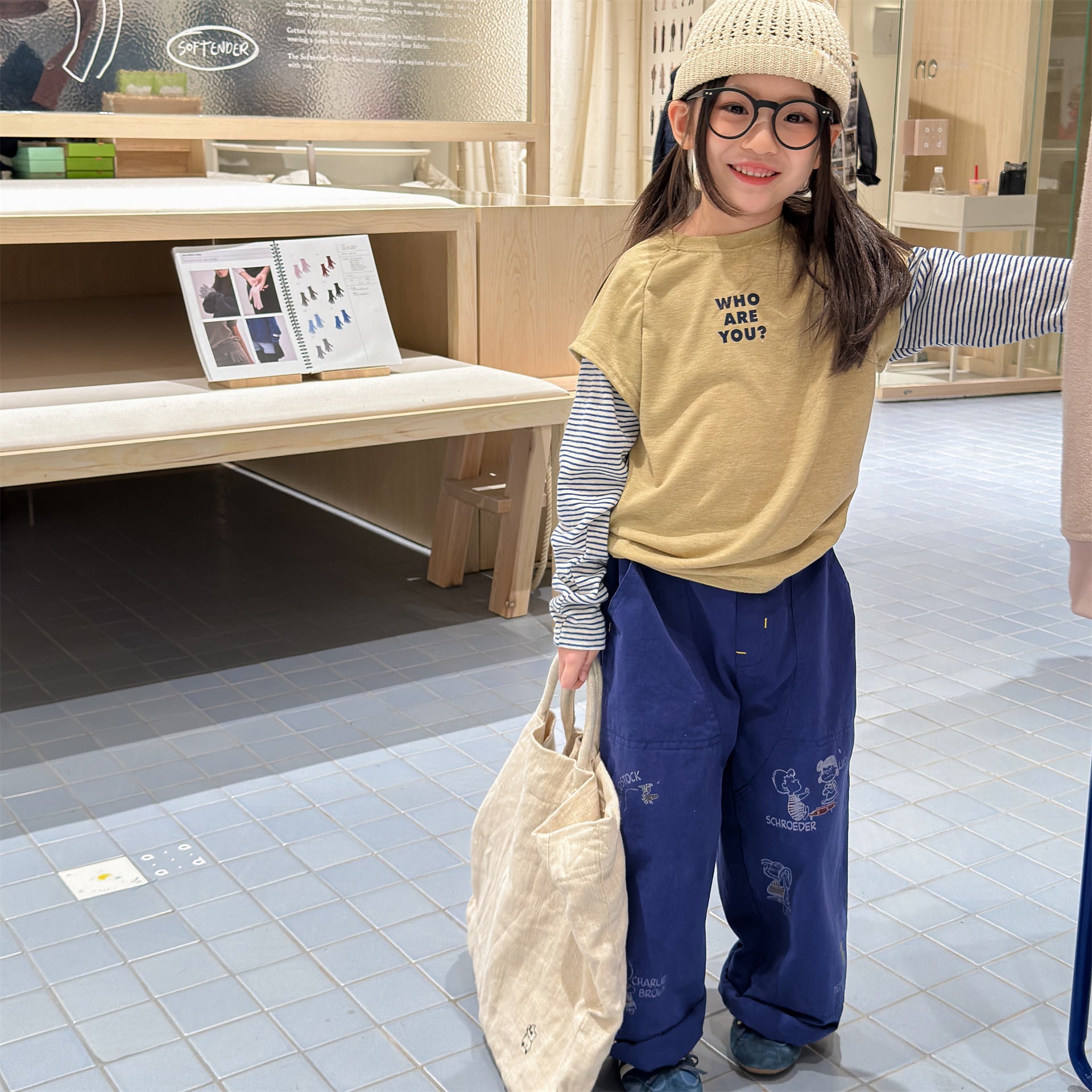 Print Cotton Tapered Pants プリント コットン テーパードパンツ【mh0012457】 ADbaby ロングパンツ・スウェットパンツ