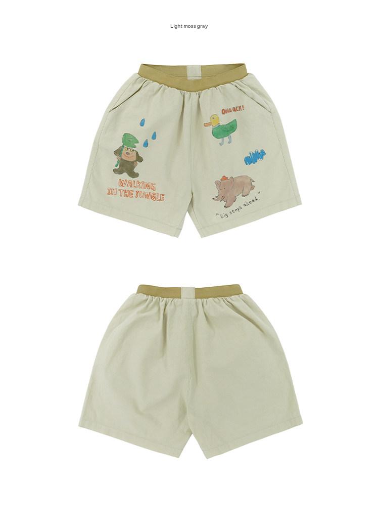 Printed Beach Shorts イラスト ハーフパンツ【mh0013102】 RICE & SKY ハーフパンツ・ショートパンツ