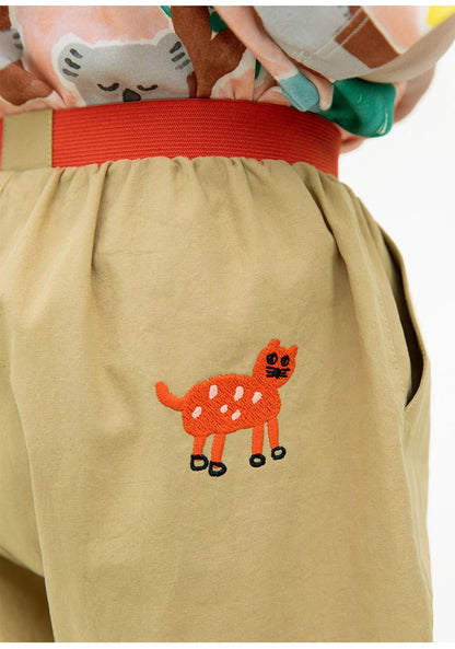 Printed Beach Shorts イラスト ハーフパンツ【mh0013102】 RICE & SKY ハーフパンツ・ショートパンツ