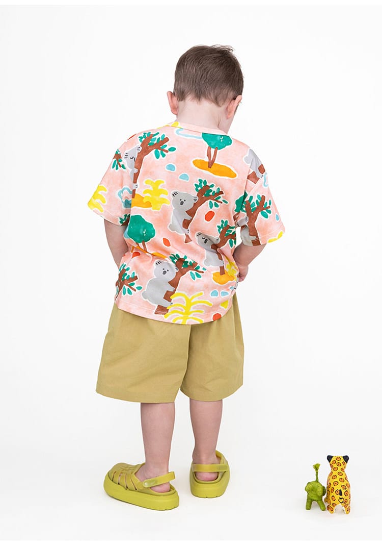 Printed Beach Shorts イラスト ハーフパンツ【mh0013102】 RICE & SKY ハーフパンツ・ショートパンツ