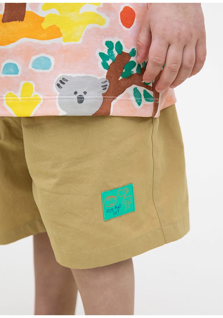 Printed Beach Shorts イラスト ハーフパンツ【mh0013102】 RICE & SKY ハーフパンツ・ショートパンツ