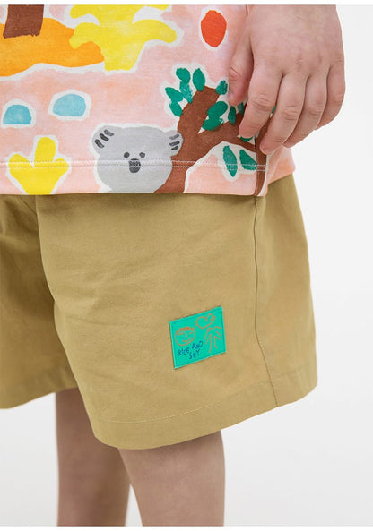 Printed Beach Shorts イラスト ハーフパンツ【mh0013102】 RICE & SKY ハーフパンツ・ショートパンツ