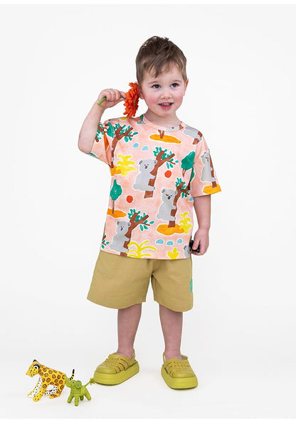 Printed Beach Shorts イラスト ハーフパンツ【mh0013102】 RICE & SKY ハーフパンツ・ショートパンツ