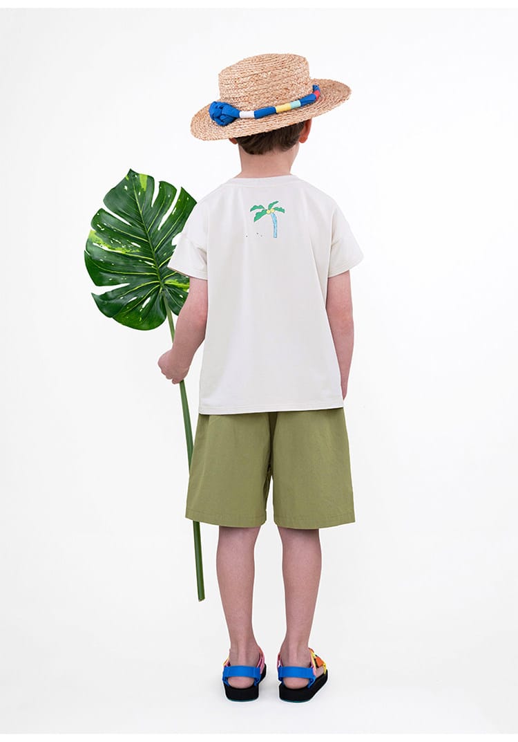 Printed Beach Shorts イラスト ハーフパンツ【mh0013102】 RICE & SKY ハーフパンツ・ショートパンツ