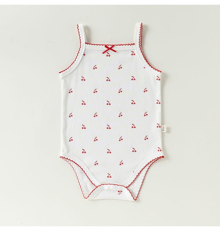 Printed Camisole Romper チェリー ストロベリー キャミソールロンパース【mh0013025】 Beitaoya ノースリーブロンパース