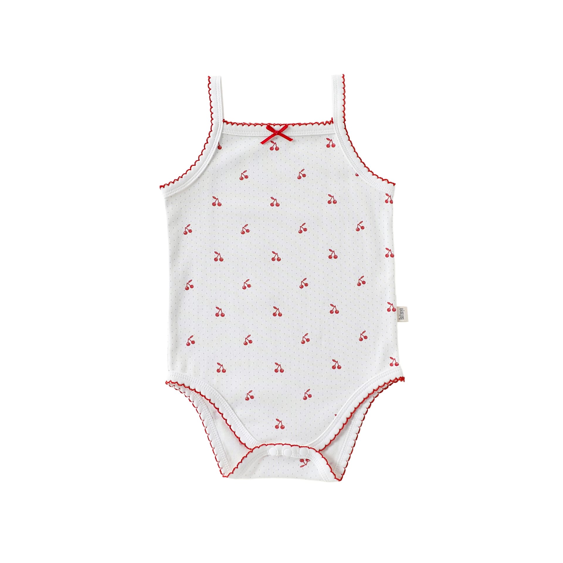 Printed Camisole Romper チェリー ストロベリー キャミソールロンパース【mh0013025】 White cherry / 66cm Beitaoya ノースリーブロンパース