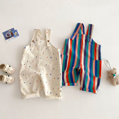 Printed Cotton Overalls プリント オーバーオール【mh0012337】 mamahalo shop