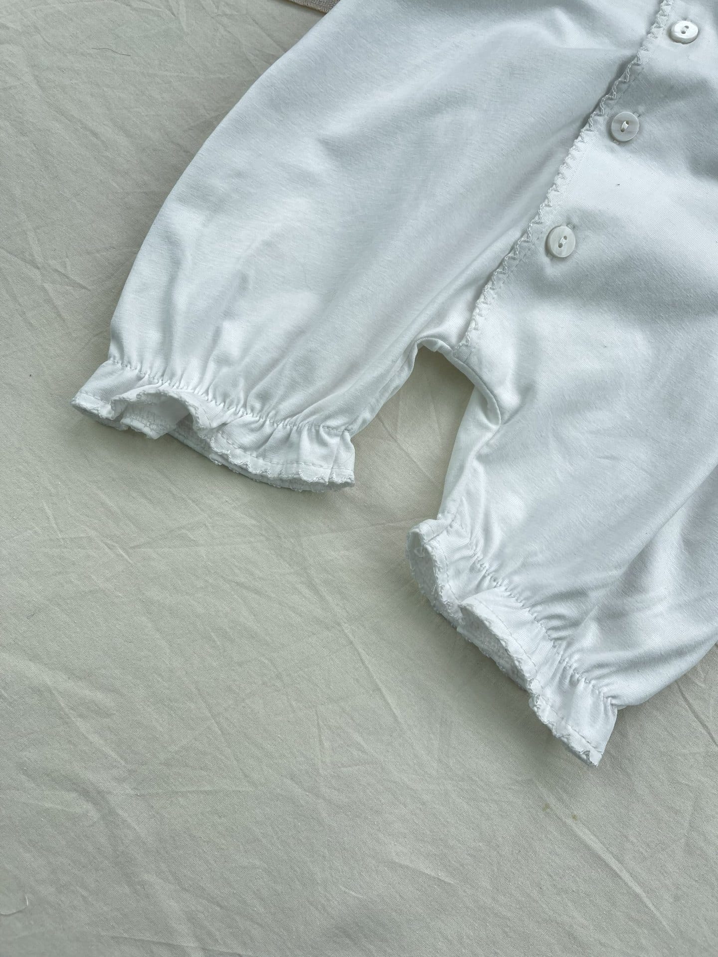 Puff Sleeve Cotton Romper パフスリーブ 半袖ロンパース【mh0012926】 yi nian ni 半袖ロンパース