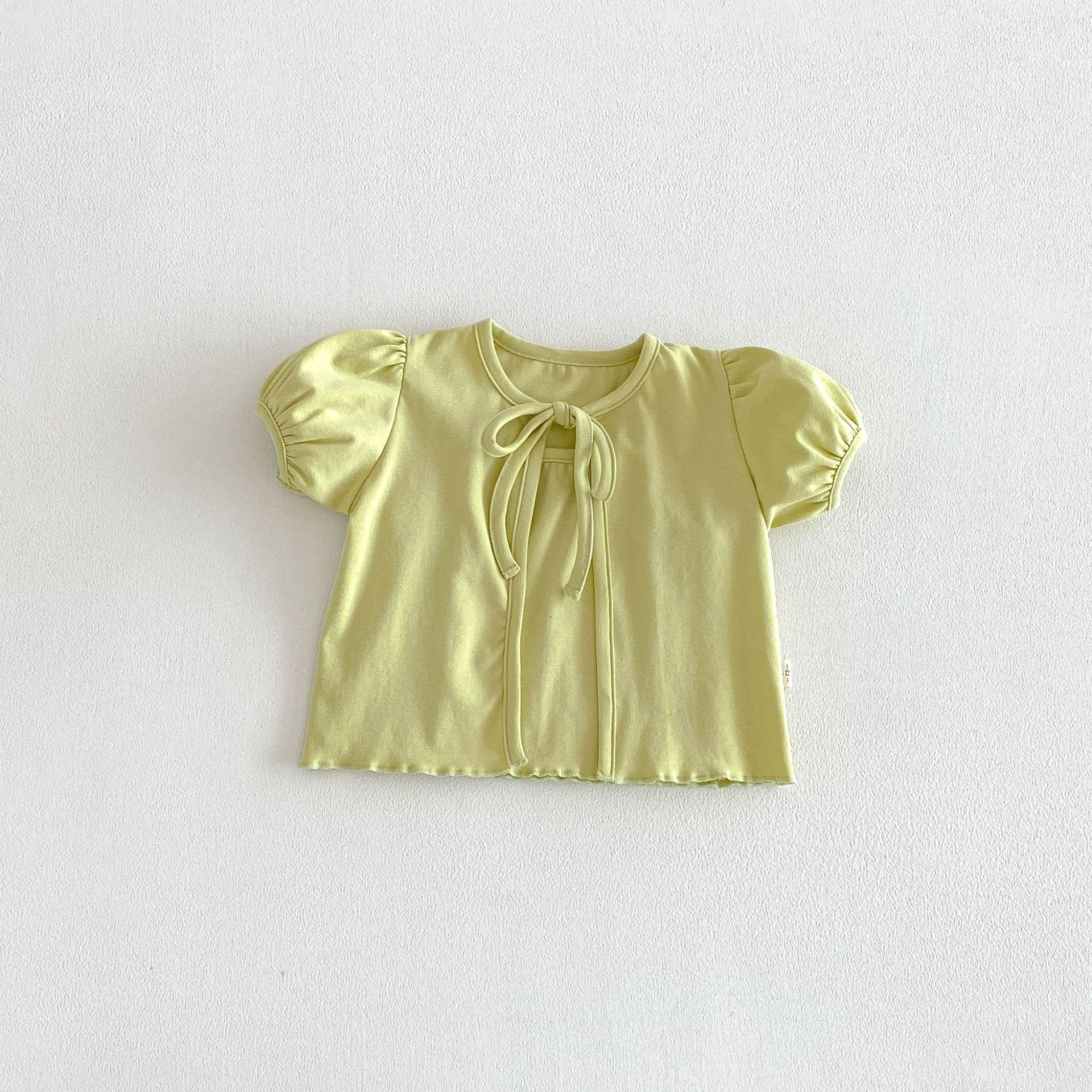 Puff Sleeve Ribbon Cami Set パフスリーブ リボン 半袖カーディガン【mh0012705】 angou 半袖セットアップ